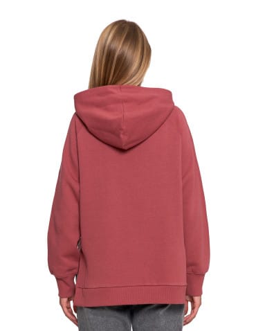 Bluzy damskie - Bluza damska dresowa bawełniana luźna ocieplana RÓŻOWY - produkt 3
