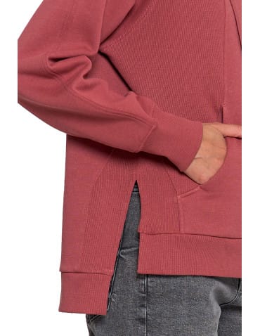 Bluzy damskie - Bluza damska dresowa bawełniana luźna ocieplana RÓŻOWY - produkt 10