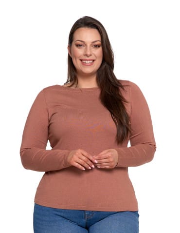 Swetry i kardigany - Sweter damski z wiskozy cienki o dopasowanym kroju MOKKA - produkt 8