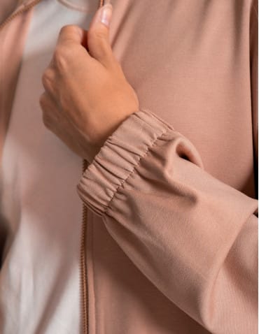 Bluzy damskie - Bluza damska dresowa bez kaptura BEŻOWY - produkt 7