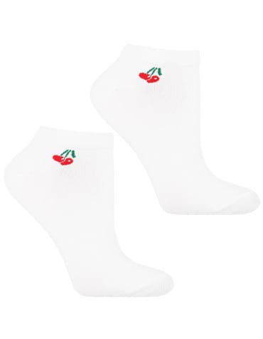 Stopki damskie - Skarpetki damskie stopki z owocami 3-pak BIAŁY - produkt 4