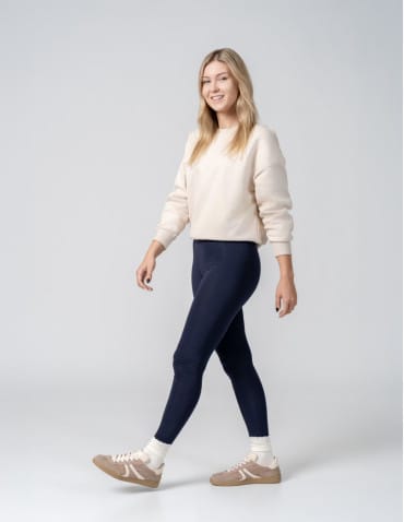 Legginsy damskie - Klasyczne bawełniane legginsy damskie GRANATOWY - produkt 11