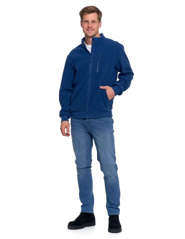 Kurtki i kamizelki - Polar męski zapinany na zamek ze stójką i kieszeniami JEANS - produkt 11