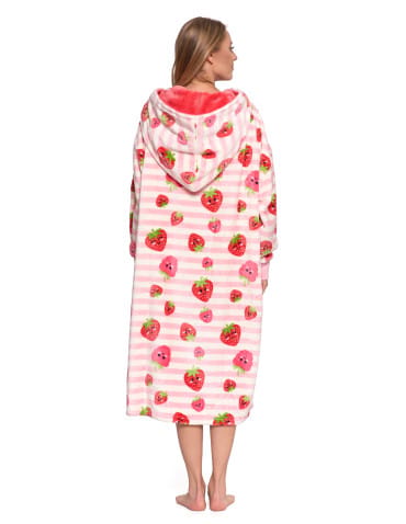 Kocobluzy - Kocobluza damska z kapturem i kieszenią w truskawkę RÓŻOWY - produkt 2