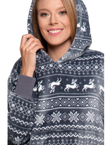 Piżamy damskie - Kocobluza unisex luźna SZARY - produkt 4