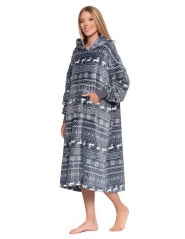 Piżamy damskie - Kocobluza unisex luźna SZARY - produkt 9