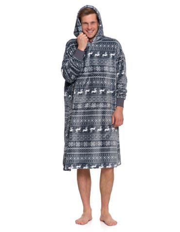 Piżamy damskie - Kocobluza unisex luźna SZARY - produkt 10
