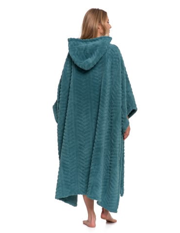 Kocobluzy - Kocobluza damska z kapturem poncho ZIELONY - produkt 3
