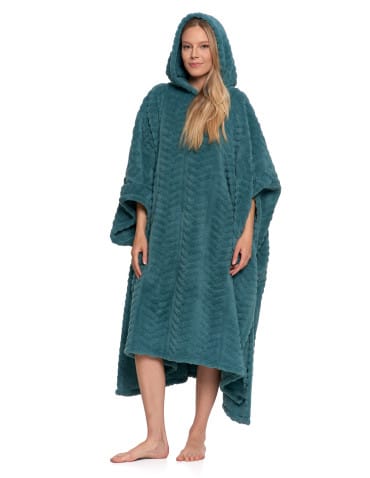 Kocobluzy - Kocobluza damska z kapturem poncho ZIELONY - produkt 9