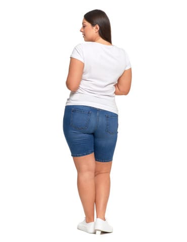 Koszulki i T-shirty - T-shirt damski z okrągłym dekoltem plus size BIAŁY - produkt 6