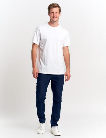 Koszulki i Tank Topy - Koszulka męska t-shirt z bawełny czesanej PREMIUM LINE BIAŁY - produkt 2