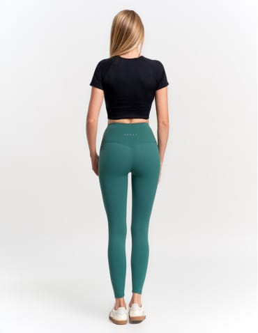 Legginsy damskie - Legginsy damskie sportowe funkcyjne z wysokim stanem ZIELONY - produkt 8