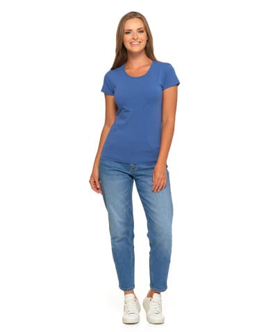 Koszulki i T-shirty - T-shirt damski bawełniany z krótkim rękawkiem jednokolorowy JEANS - produkt 5