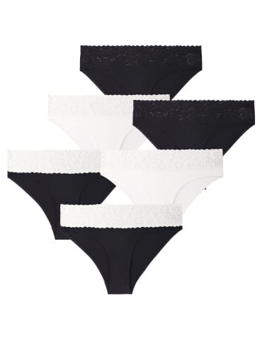 Majtki damskie figi bikini z wiskozy z koronka 6-pak