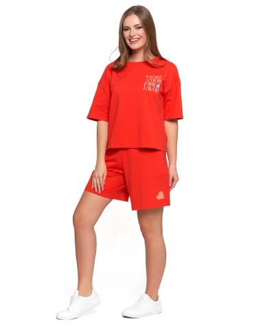 Koszulki z krótkim rękawem - T-shirt damski o luźnym kroju z napisami SZARY - produkt 18