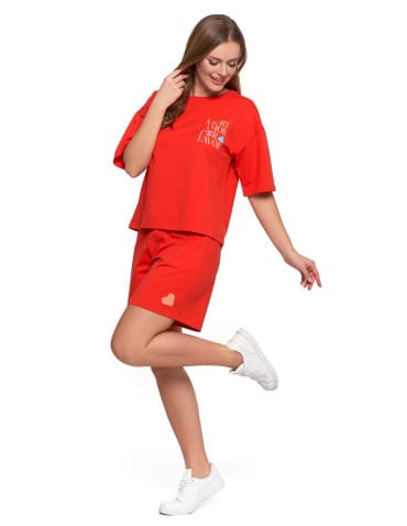 Koszulki z krótkim rękawem - T-shirt damski o luźnym kroju z napisami SZARY - produkt 20