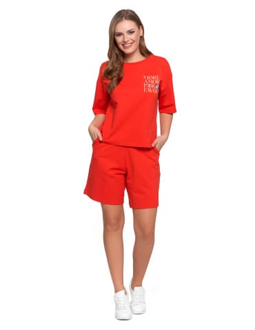 Koszulki z krótkim rękawem - T-shirt damski o luźnym kroju z napisami SZARY - produkt 21