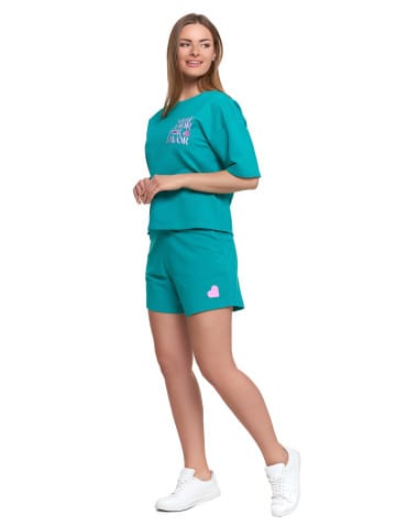 Koszulki z krótkim rękawem - T-shirt damski o luźnym kroju z napisami SZARY - produkt 27