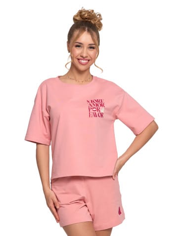 Koszulki z krótkim rękawem - T-shirt damski o luźnym kroju z napisami SZARY - produkt 50