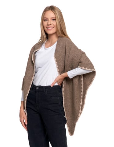 Szale i chusty - Ciepła chusta damska boho BRĄZOWY - produkt 3