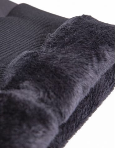 LEGGINSY - Damskie legginsy ocieplane z futerkiem i wysokim stanem CZARNY - produkt 7