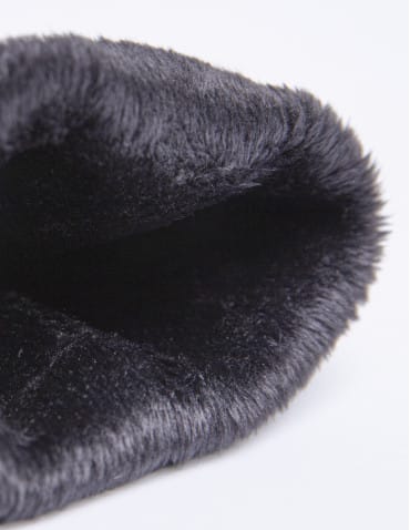 LEGGINSY - Damskie legginsy ocieplane z futerkiem i wysokim stanem CZARNY - produkt 6