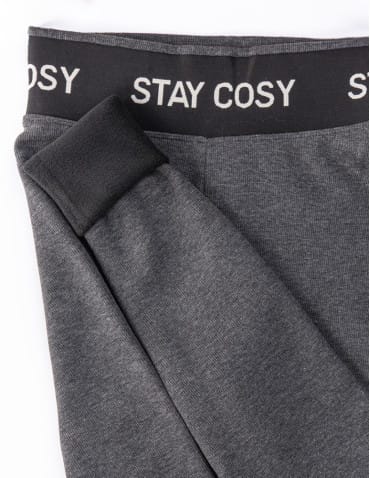 Legginsy damskie - Legginsy damskie ocieplane w prążek wysoki stan GRAFIT - produkt 8