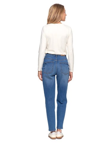 Jeansy - Damskie spodnie jeansowe mom fit JASNY NIEBIESKI - produkt 9