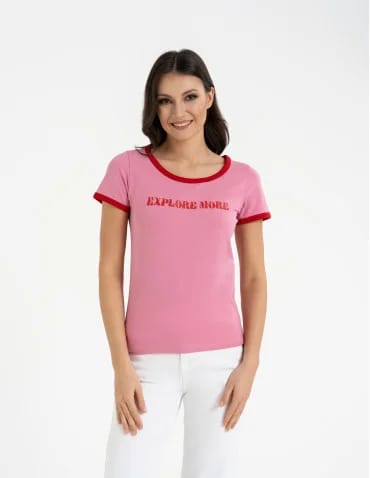 Koszulka damska t-shirt Slim Fit z napisami