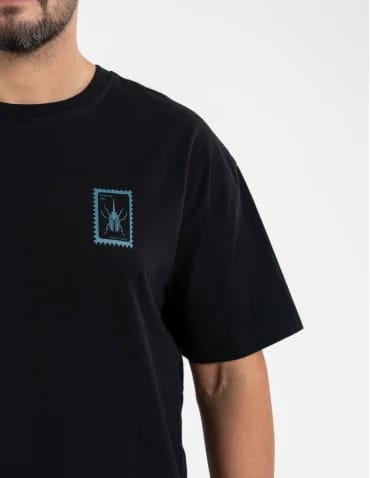 T-shirt męski luźny bawełniany z minimalistycznym nadrukiem - produkt 2
