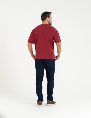 Koszulki i Tank Topy - T-shirt męski o luźnym kroju koszulka 100% bawełna BORDOWY - produkt 2