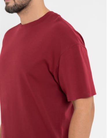Koszulki i Tank Topy - T-shirt męski o luźnym kroju koszulka 100% bawełna BORDOWY - produkt 5