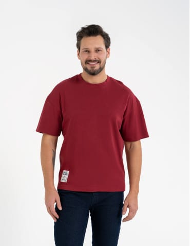Koszulki i Tank Topy - T-shirt męski o luźnym kroju koszulka 100% bawełna BORDOWY - produkt 7