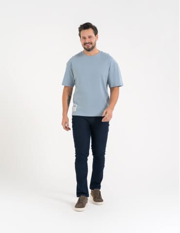 Koszulki i Tank Topy - T-shirt męski o luźnym kroju koszulka 100% bawełna NIEBIESKI - produkt 5