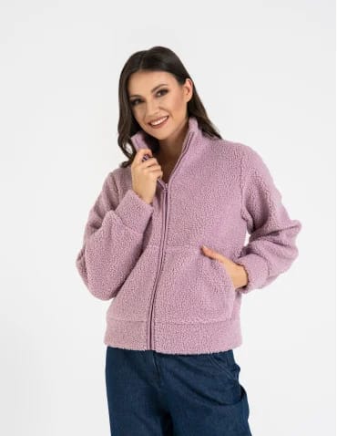 Bluza damska sherpa ze stójką