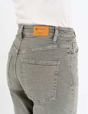 Jeansy - Damskie spodnie jeansowe mom fit JASNY ZIELONY - produkt 10