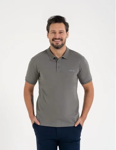 Polo - Męska koszulka polo z krótkim rękawem SZARY - produkt 1