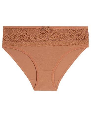 Majtki figi - Majtki figi bikini bawełniane z koronkowym pasem 4-pak WIELOKOLOROWY - produkt 6