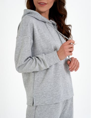 Bluzy damskie - Damska bluza wkładana przez głowę z kapturem SZARY - produkt 3