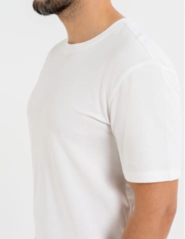 Koszulki z krótkim rękawem - Koszulka męska t-shirt z bawełny czesanej BIAŁY - produkt 2