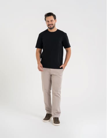 Koszulki z krótkim rękawem - Koszulka męska t-shirt z bawełny czesanej CZARNY - produkt 4