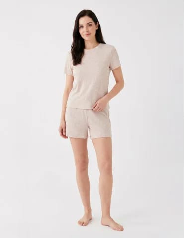 Piżama damska w prążek z krótkim rękawem i szortami Plus Size - produkt 2