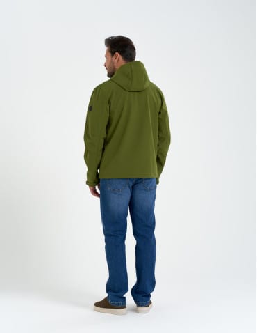 Kurtki przejściowe - Męska kurtka przejściowa softshell przeciwdeszczowy KHAKI - produkt 16