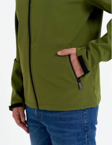 Kurtki przejściowe - Męska kurtka przejściowa softshell przeciwdeszczowy KHAKI - produkt 3