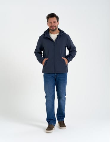 Kurtki przejściowe - Męska kurtka przejściowa softshell przeciwdeszczowy SZARY - produkt 9