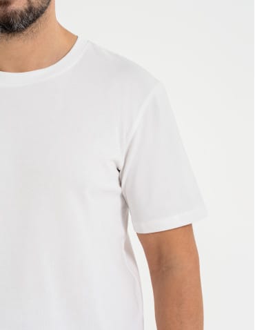 Koszulki z krótkim rękawem - Koszulka męska t-shirt z bawełny czesanej BIAŁY - produkt 3