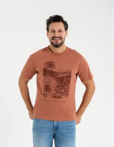 Koszulki i Tank Topy - T-shirt męski bawełniany z nadrukiem CZERWONY - produkt 1