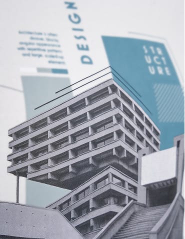 Koszulki z krótkim rękawem - T-shirt męski bawełniany oversize z nadrukiem architektonicznym BIAŁY - produkt 6