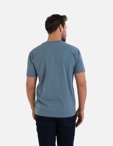 Koszulki z krótkim rękawem - Koszulka męska T-shirt bawełniany z kieszonką NIEBIESKI - produkt 4