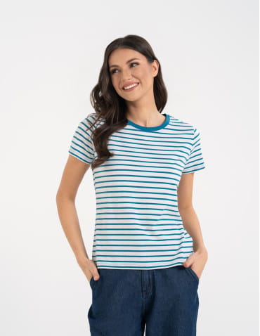 T-shirt damski bawełniany w paski